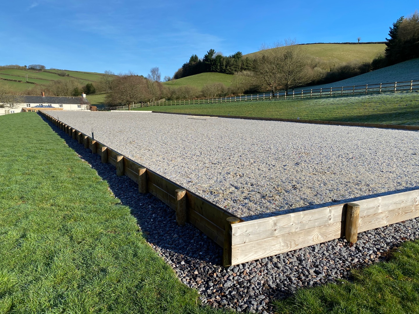 30m x 50m riding arena with waxed sand surface