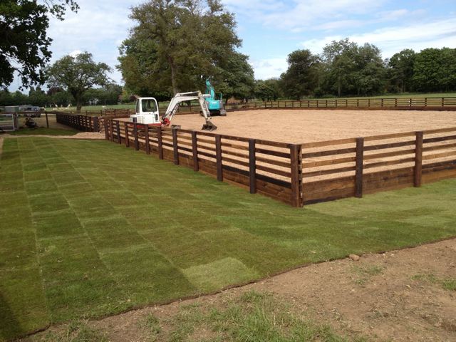 Laying grass sand