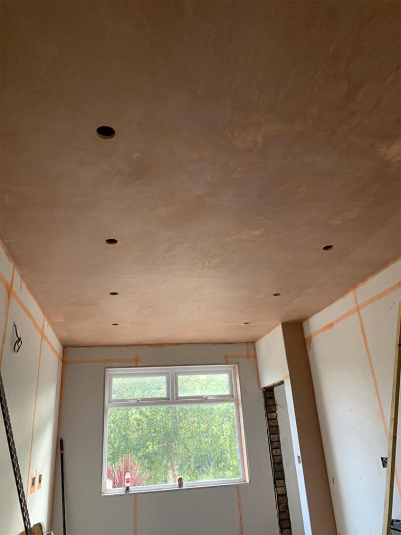 Kitchen ceiling plastered