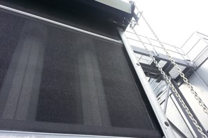 Manual air intake screen deployment for cooling tower systems