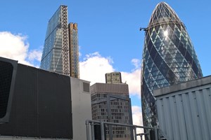 Air intake screen and a London Skyline