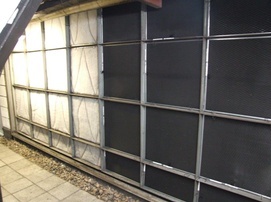 AHU filter bank with some protection using RABScreen air intake filter screens