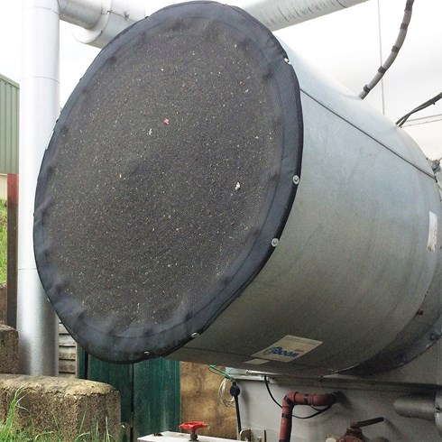 Carter cooling tower intake with Flakt Woods fan protected by a RABScreen circular filter