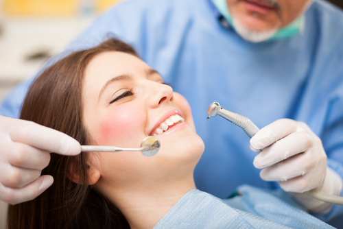 woman having dental work