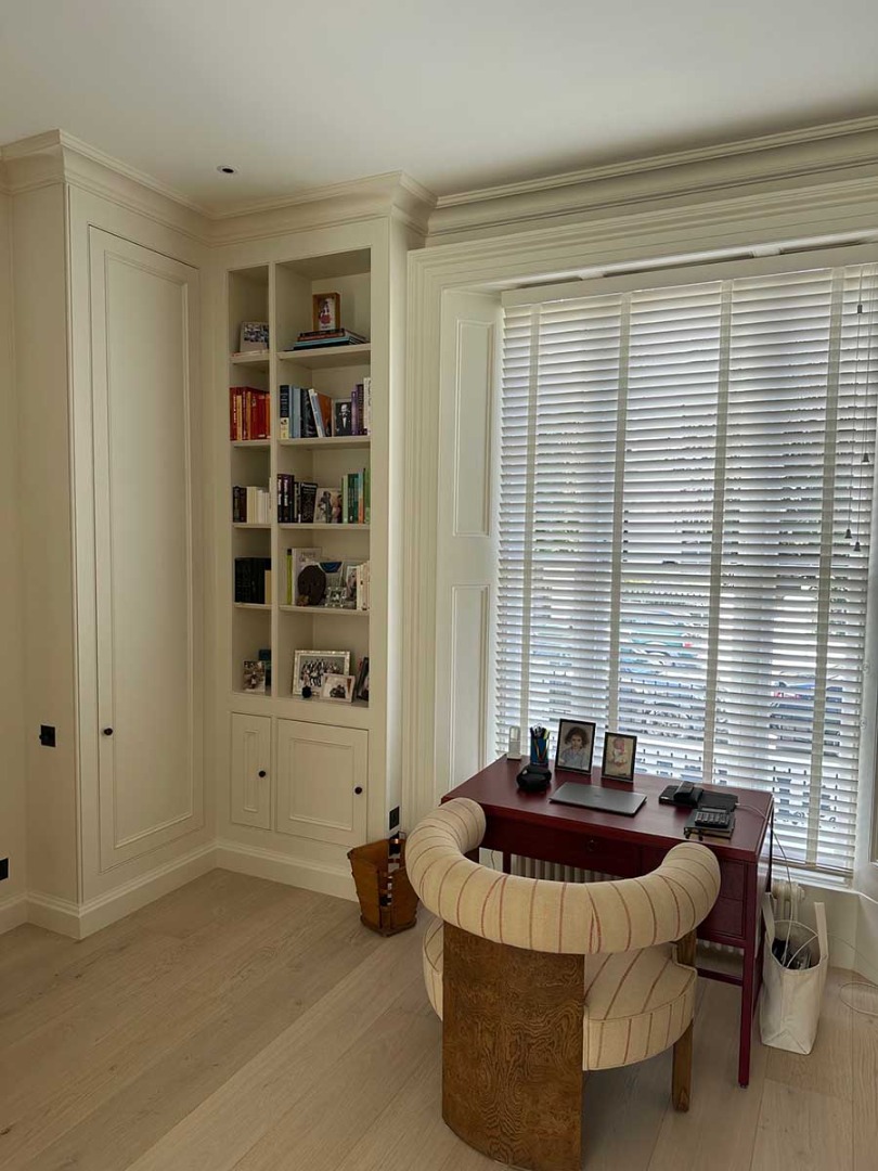 White study room with panoramic window