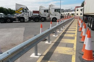 Crash Barrier Installation with Cast in Sockets