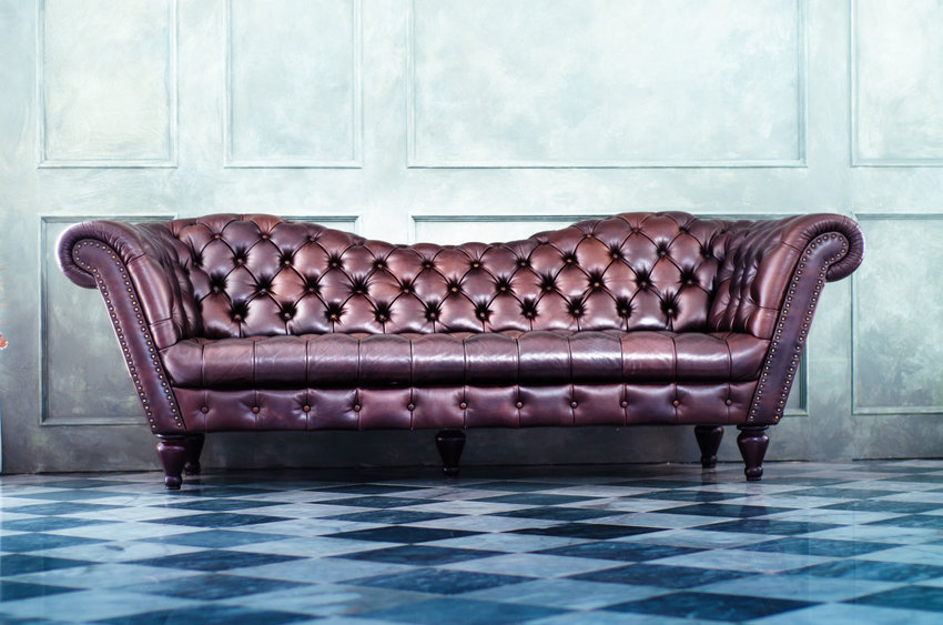 leather couch that needs cleaning