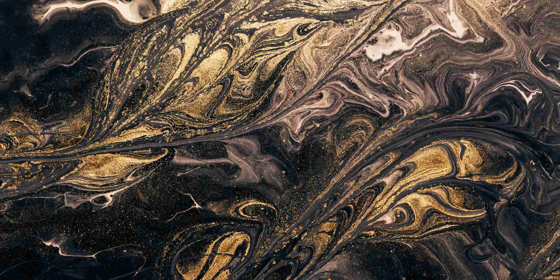 abstract gold and black fluid