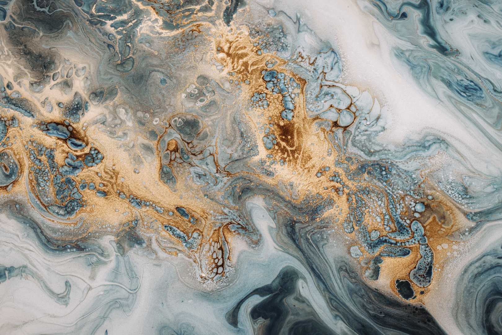 blue and gold abstract
