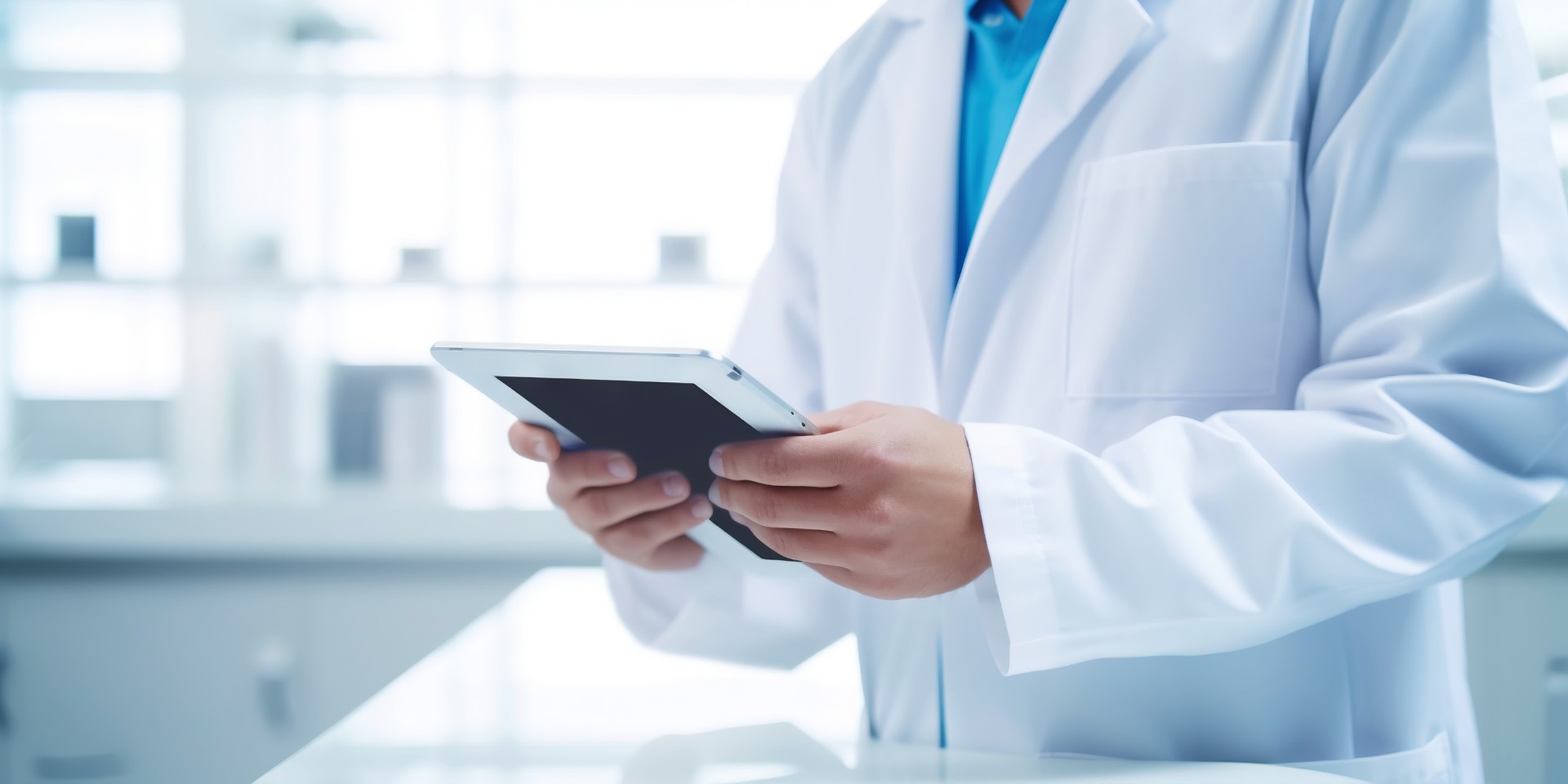 doctor using digital tablet