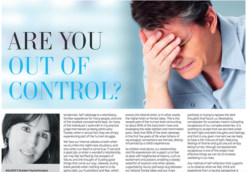 1st February 2015. Are you out of control?