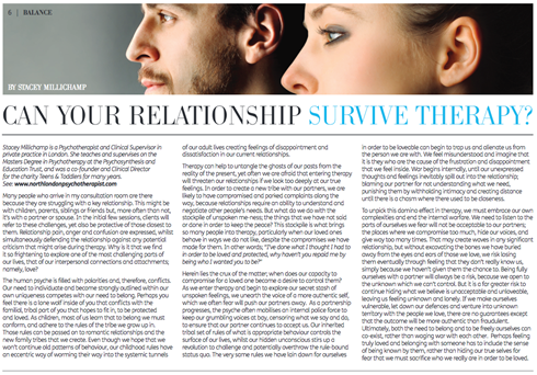 1st December 2014. Can your relationship survive therapy?
