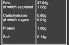 organic Moorish olives nutritional information