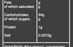 organic balsamic glaze nutritional information