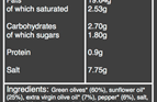 organic pepper stuffed olives nutritional information