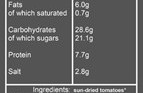 sun dried tomatoes nutritional information