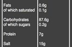 Organico Carnoroli rice nutritional information