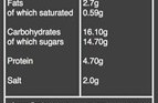 Organic olive, chilli, garlic nutritional information
