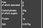 Organic balsamic vinegar nutritional information