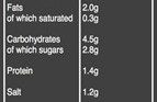 Organic Tomato and Basil sauce nutritional information