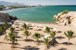 Beach and cove at the Crowne Plaza Muscat