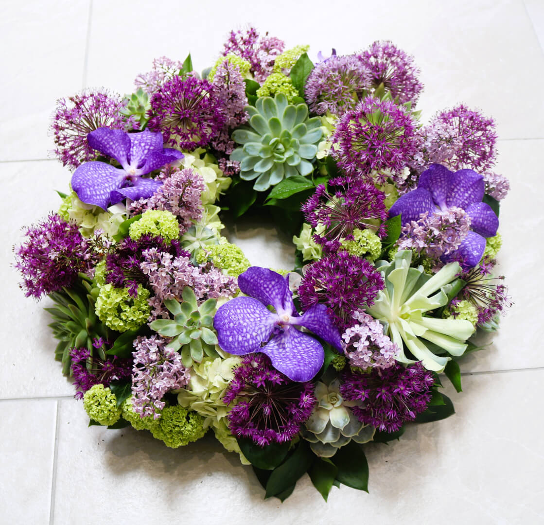 Purple white wreath