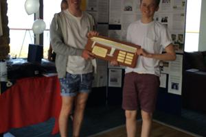 Elliott Wells and Jake Todd, 1st Youth Boat, Glyn Charles Pursuit Race 2014. 