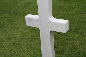 The grave of Robert Niland at the Normandy American Cemetery. Steven Spielberg's 1998 film Saving Private Ryan was loosely based on the story of the Niland brothers