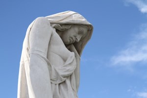 The statue of 'Mother Canada' at the Vimy Ridge Memorial near Arras, France