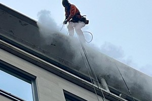 Doff Cleaning on Portland Stone Facade, Central Birmingham