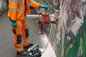 Coring for Compressive strength testing. Yeovil Underpass