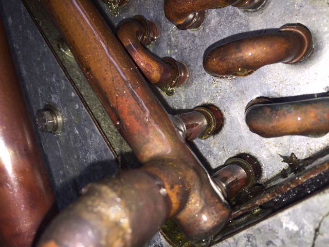 Gas leaking from an evaporator coil