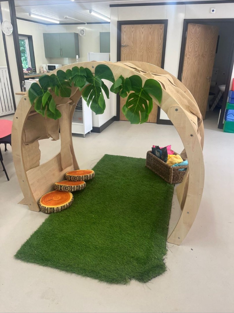 Wooden play tunnel