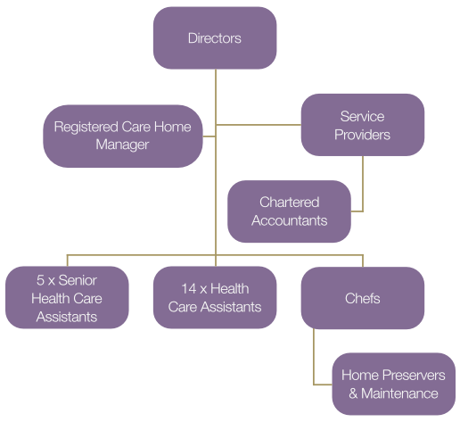 Aquarius Care Home heirarchy diagram