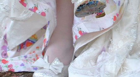 Bamboo silk. Unique Print. Hemp backed satin. Wedding Dress.