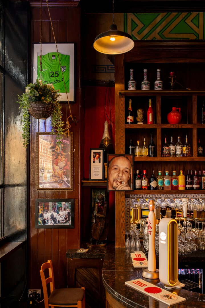 Decorated bar at Dimitri's