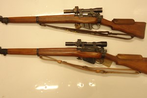 In the photos are two Enfield 4T Replicas built in our workshop.   We can convert your number 4 to a 4T with productions parts and fit new barrels if required.   
We can also re- barrel your SMLE with a new or second-hand barrel, submit to the stock condition.
Repair work on most Enfield rifles undertaken.
For more information and fixed price quotation please phone Steve on 01728 603761 or 07786518879 or Email on info@mflclassicfirearms.co.uk
Collection by appointment or despatch to UK mainland registered firearms dealer £25.00.
