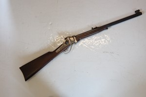 L3443 Sharps Carbine 
•	Sharps carbine in .45 long Colt 
•	In very good condition with some light marks 
•	There is no name on the rifle but looking at Hanry Kranks catalogue it may be a Pedersolli  
•	Fitted with a target fore site and is drilled and tapped for a rear sight     
£550
A Firearms certificate is required
Collection by appointment or dispatch to UK Mainland Registered Firearms Dealer £30

