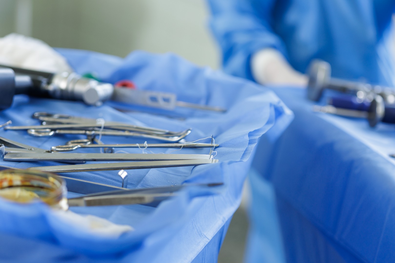 surgical instruments arranged