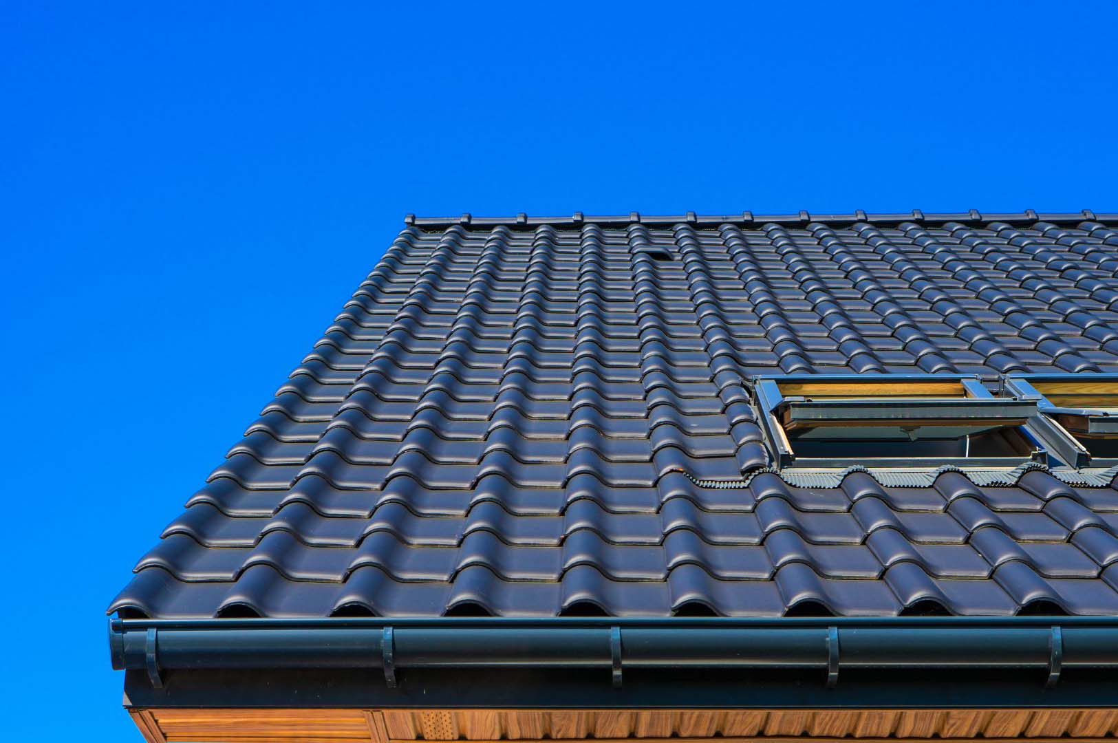 Black roof building
