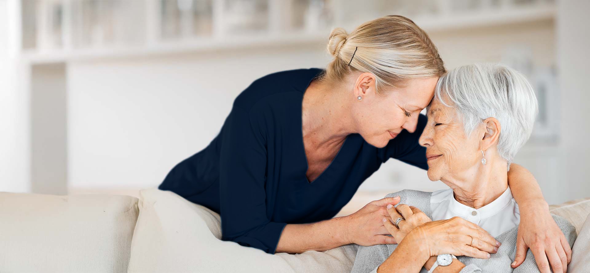 Caring for a senior woman