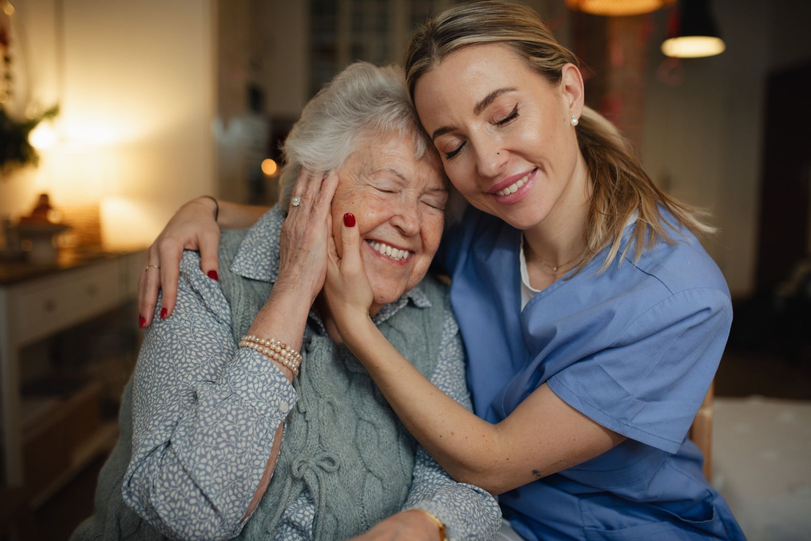 Caregiver with old woman
