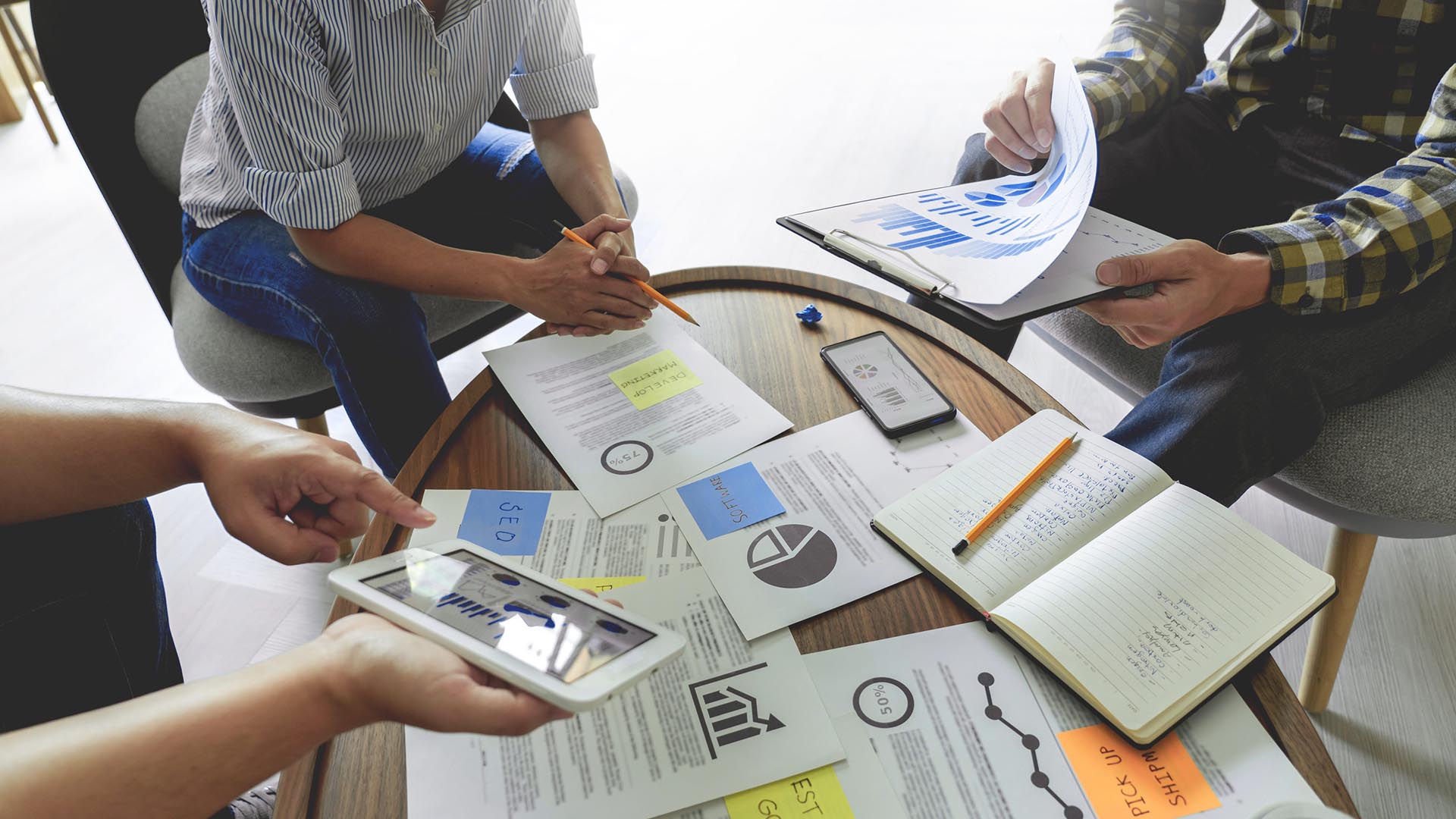 business people writing