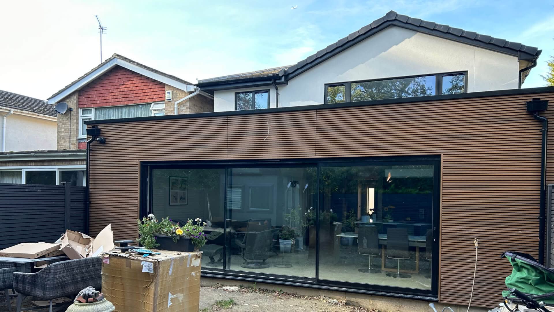 extension with glass doors