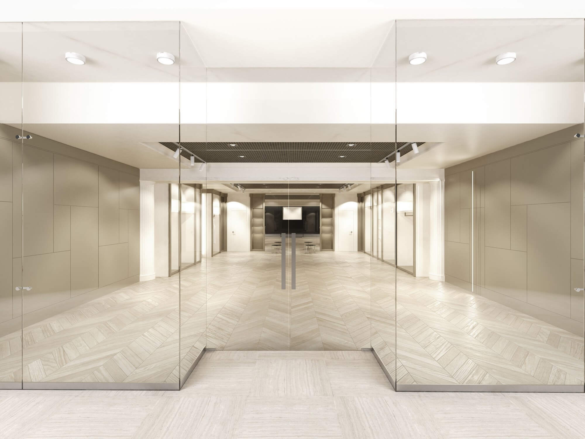 room with mirror walls