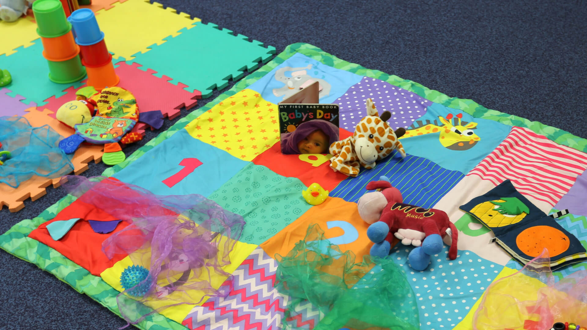 soft play mat and toys