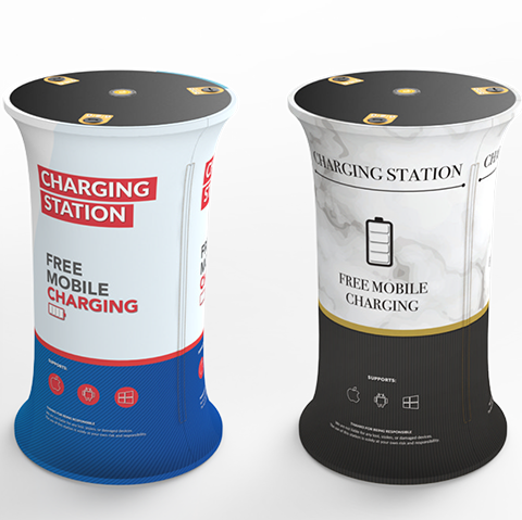 Branded phone charging tables