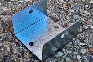 Fence Panel brackets are a 4 micron coated galvanised steel. The 50mm x 150mm segment has 2 folds forming a squared slotted bracket & the strongest way of fixing a fence panel to wooden posts. 