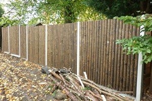 Half log fence palings are halved machine rounded log rounds with the flat cut side nailed to strong square cut rails, evenly spaced along the rail and securely on with stainless steel nails. 