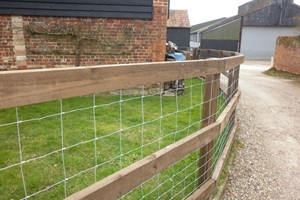 Fence posts be up to 3 metres between post centres. The advisory is 2.4 metres maximum for a solid fence where wind can not pass through due to load bearing capabilities of fence weight, wind, livestock and soil structure for varying soil levels which will inevitably make a difference to the size & shape of the fence durability.  